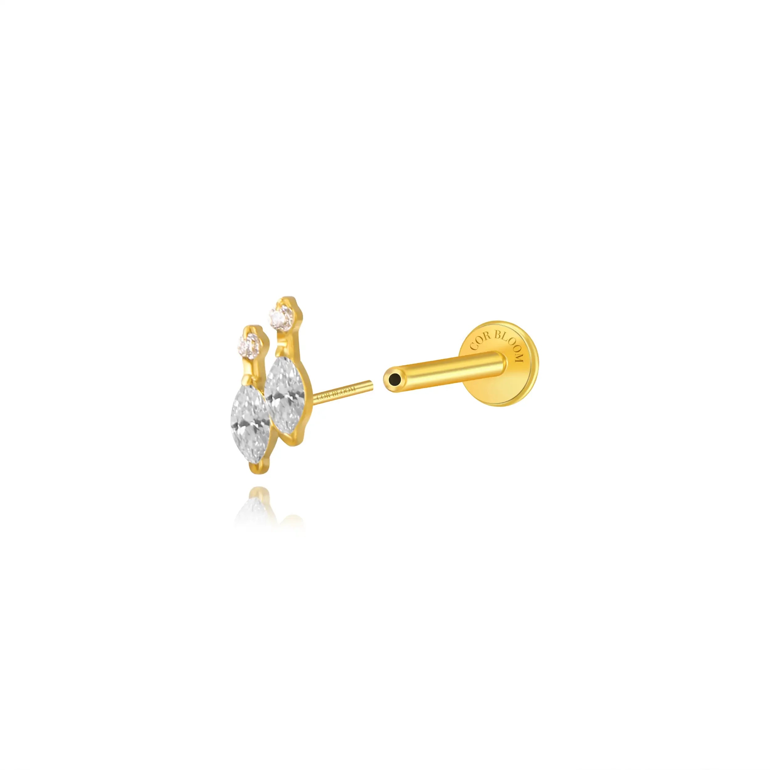 Titanium Felicity Crystal Duo Marquise Stud - Starlight Spark