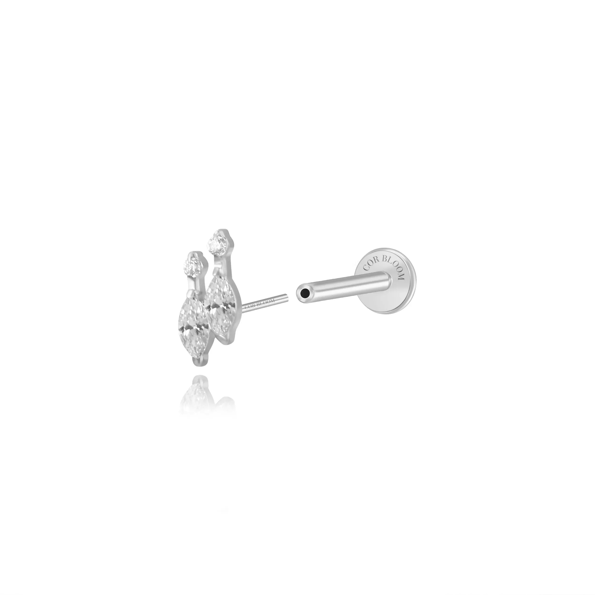 Titanium Felicity Crystal Duo Marquise Stud - Starlight Spark