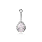Pear-Cut Diamond Belly Ring