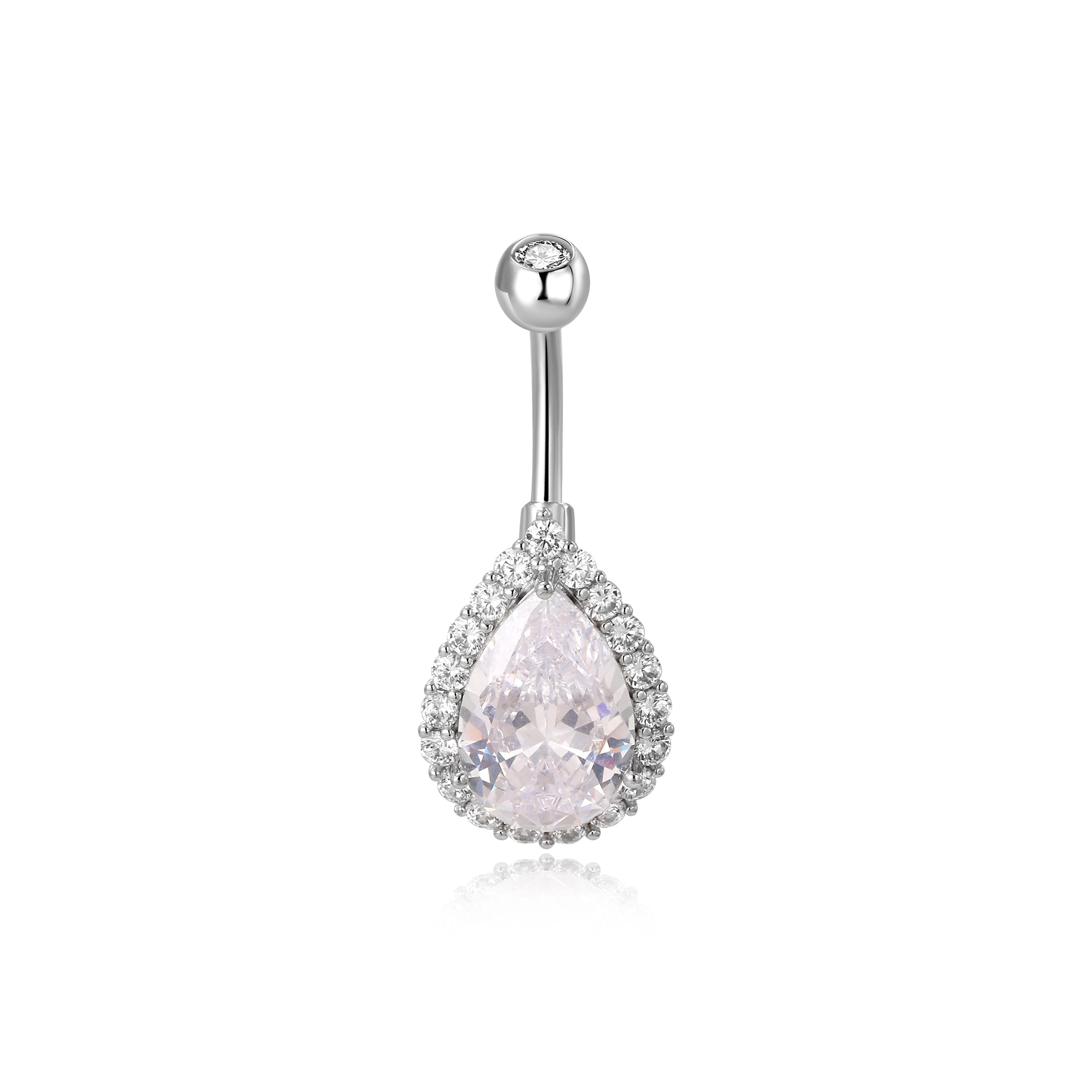 Pear-Cut Diamond Belly Ring