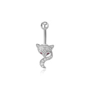 Pave Diamond Fox Belly Ring