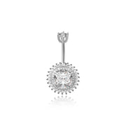 Diamond Sunflower Belly Ring