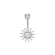 Diamond 12-Petal Sunflower Belly Ring