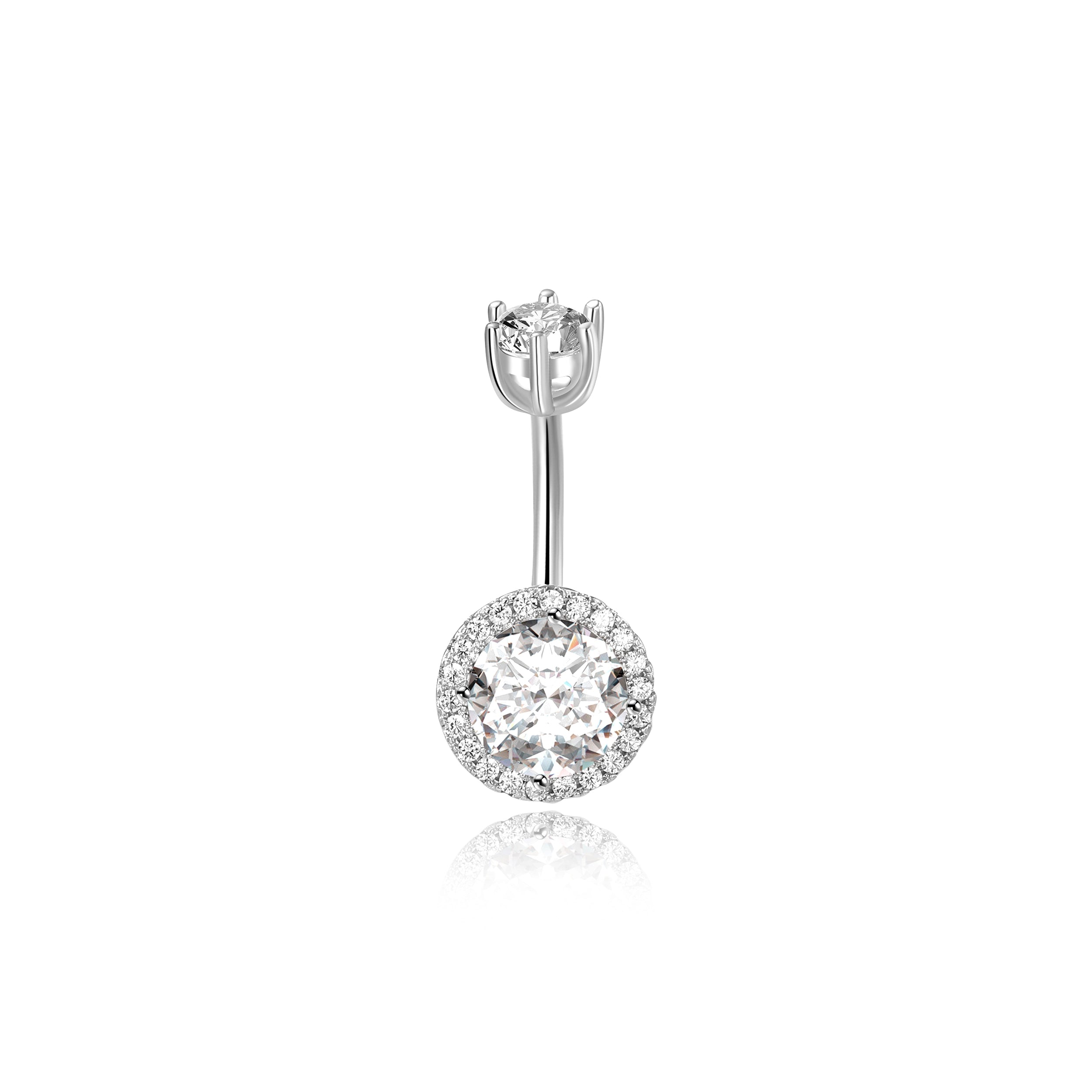 Classic Round-Cut Diamond Belly Ring