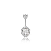 Classic Oval Diamond Belly Ring