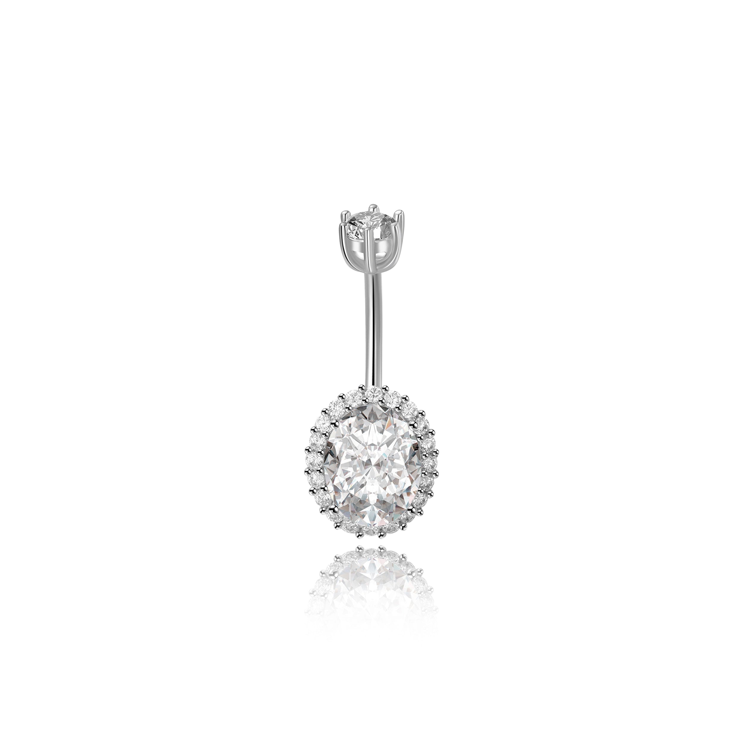 Classic Oval Diamond Belly Ring