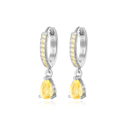 Yellow Citrine Perry Waterdrop Hoop Earrings