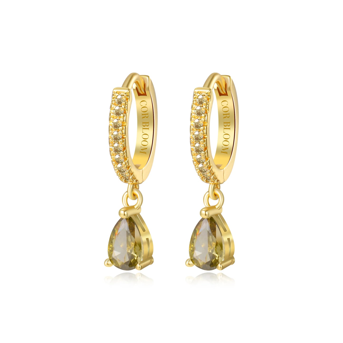 Peridot Perry Waterdrop Hoop Earrings