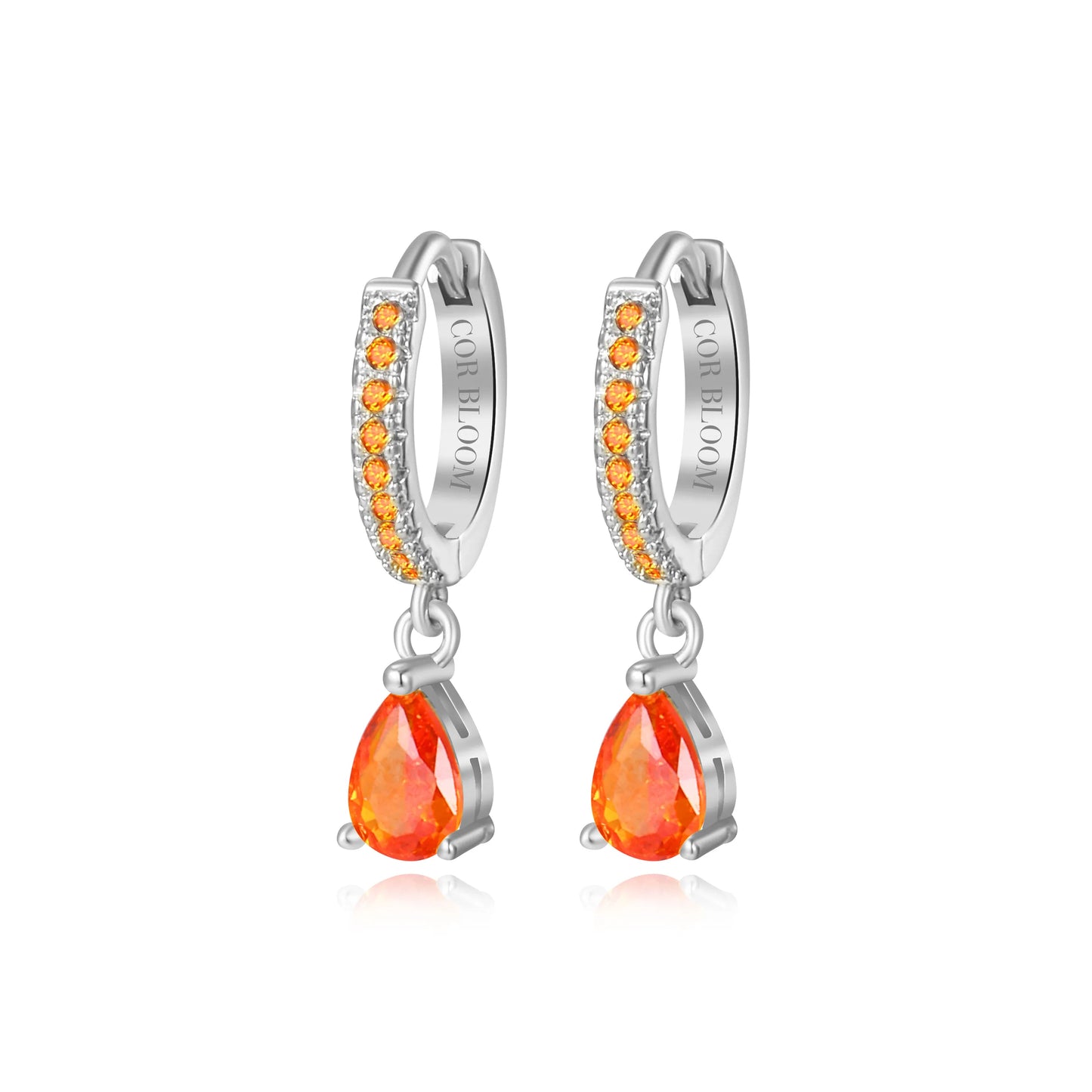 Orange Red Perry Waterdrop Hoop Earrings