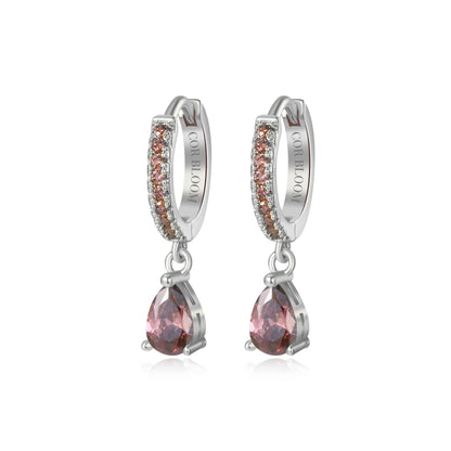 Rhodolite Perry Waterdrop Hoop Earrings