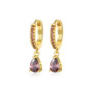 Rhodolite Perry Waterdrop Hoop Earrings