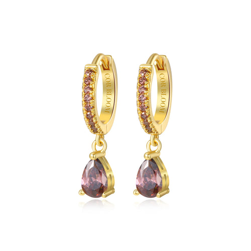 Rhodolite Perry Waterdrop Hoop Earrings