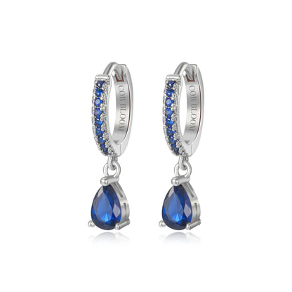 Blue Sapphire Perry Waterdrop Hoop Earrings