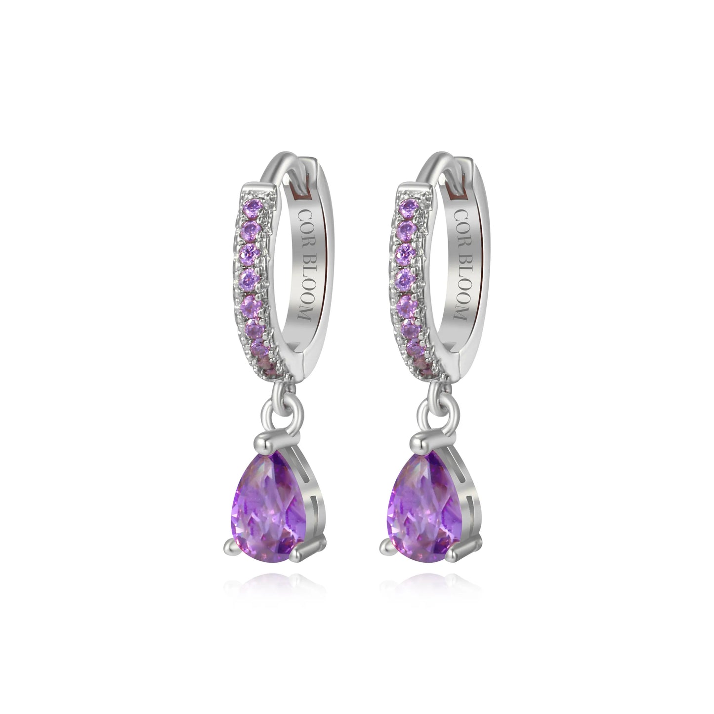 Amethyst Perry Waterdrop Hoop Earrings