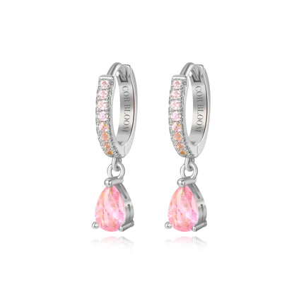 Pink Perry Waterdrop Hoop Earrings