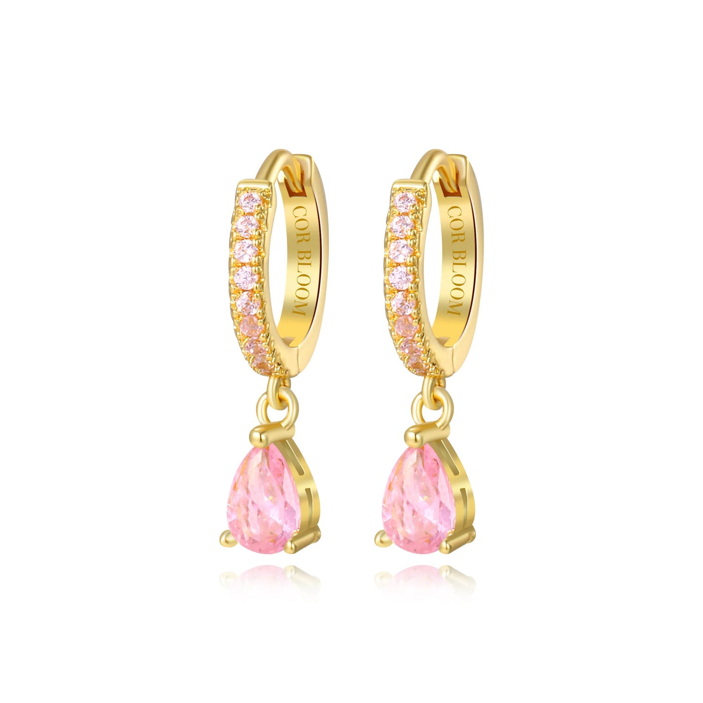 Pink Perry Waterdrop Hoop Earrings