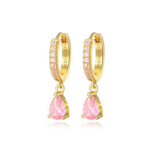 Pink Perry Waterdrop Hoop Earrings