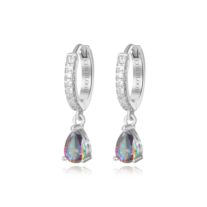 Dark Iridescent Perry Waterdrop Hoop Earrings