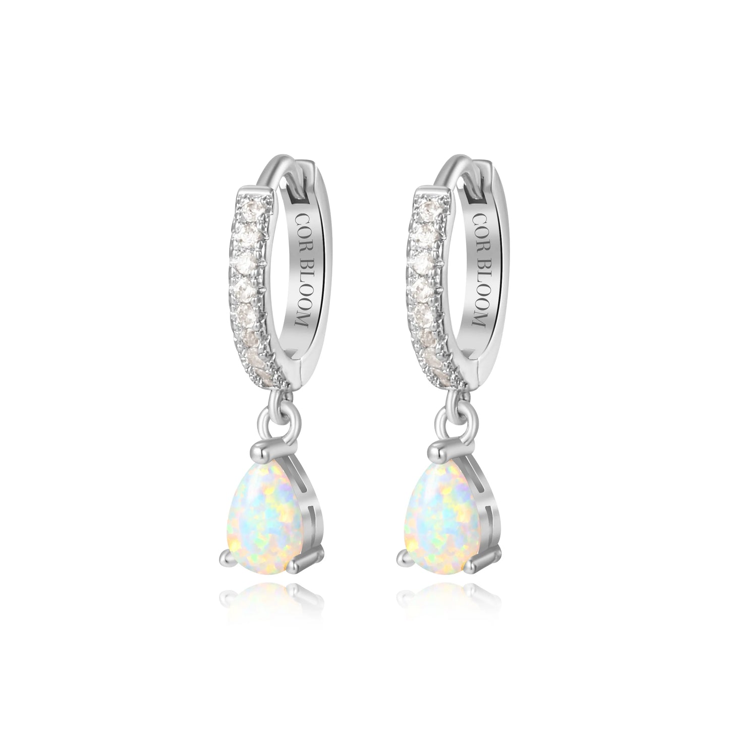 Precious Opal Perry Waterdrop Hoop Earrings