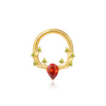 Titanium Red Garnet & Peridot Reindeer Clicker