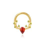 Titanium Red Garnet & Peridot Reindeer Clicker