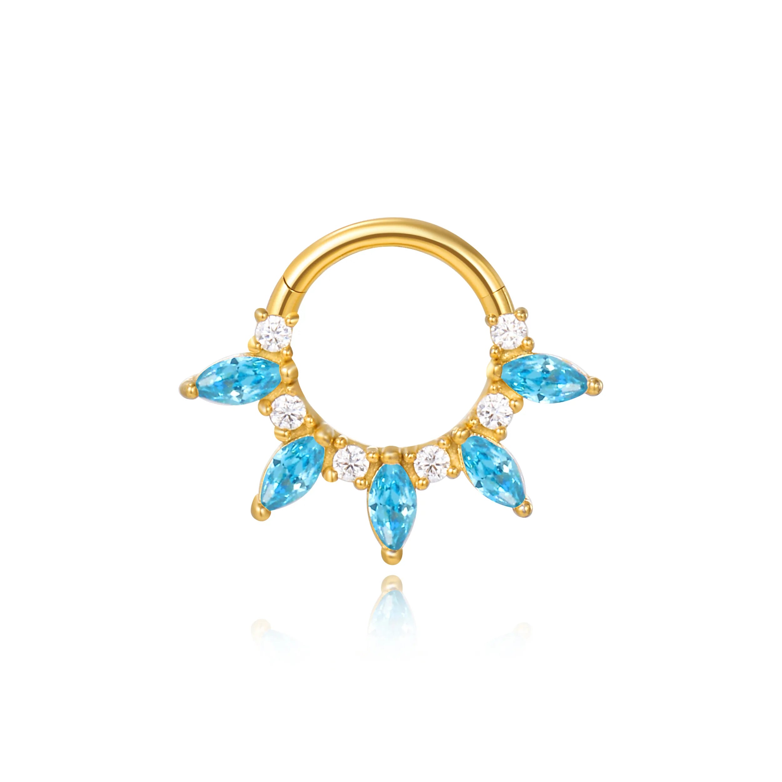 Gracelynn Aquamarine Marquise Gemstone Clicker