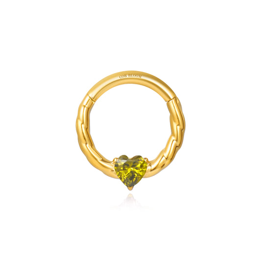 Titanium Cosmo Peridot Heart Clicker