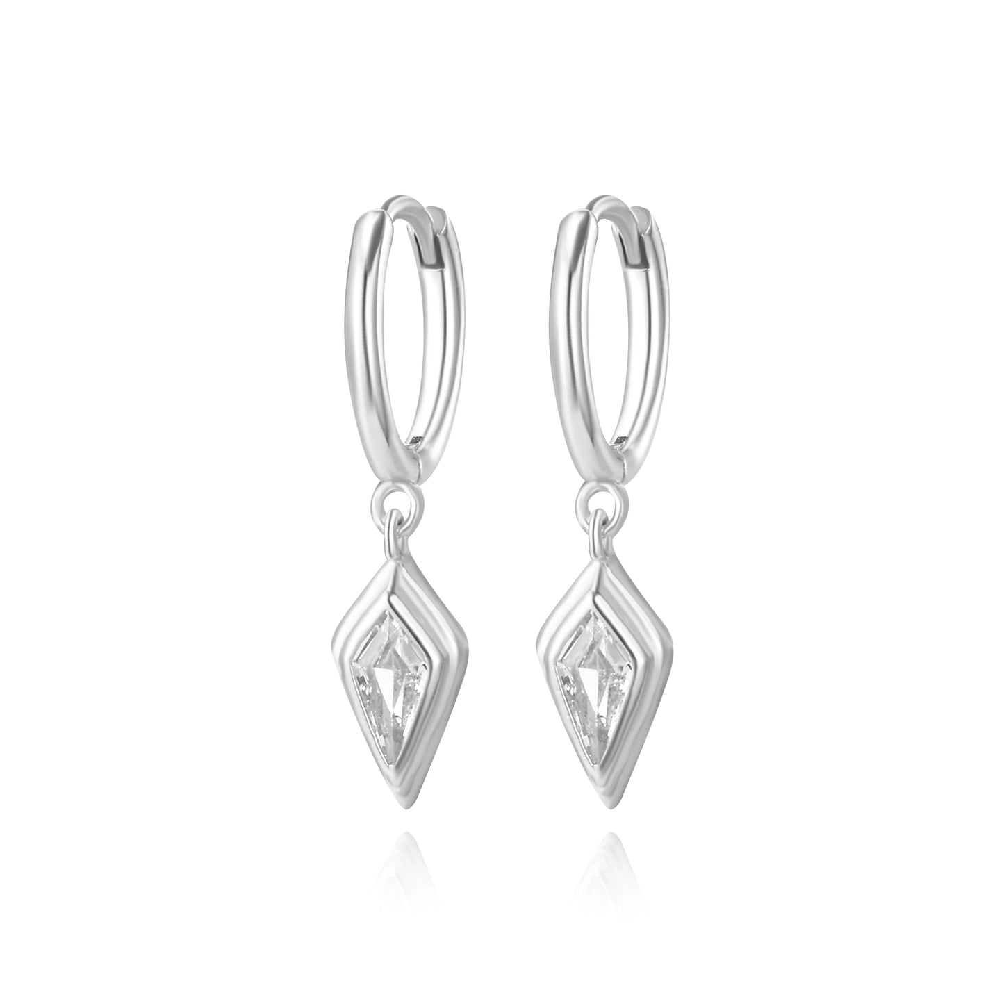 Hattie Kite-Cut Diamond Charm Hoop Earrings