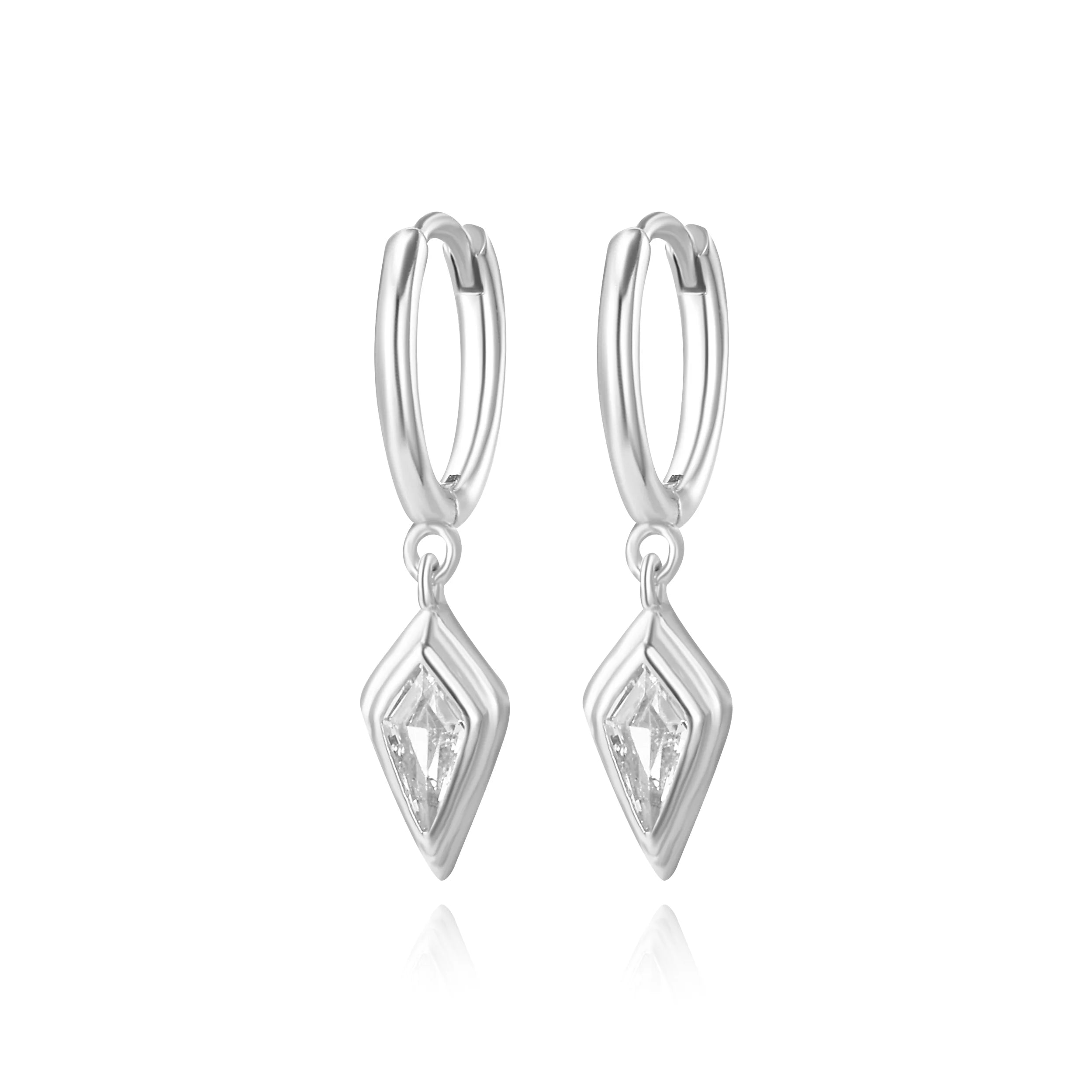 Hattie Kite-Cut Diamond Charm Hoop Earrings
