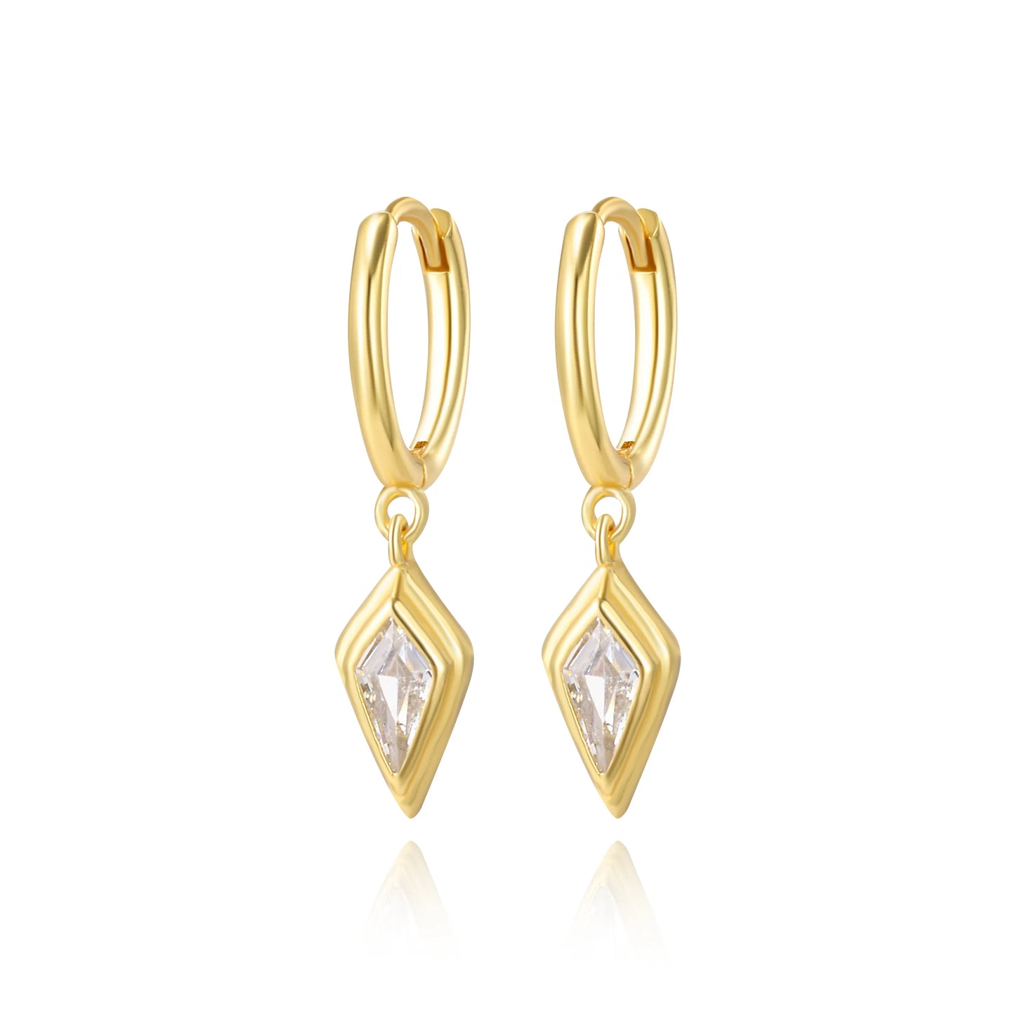 Hattie Kite-Cut Diamond Charm Hoop Earrings