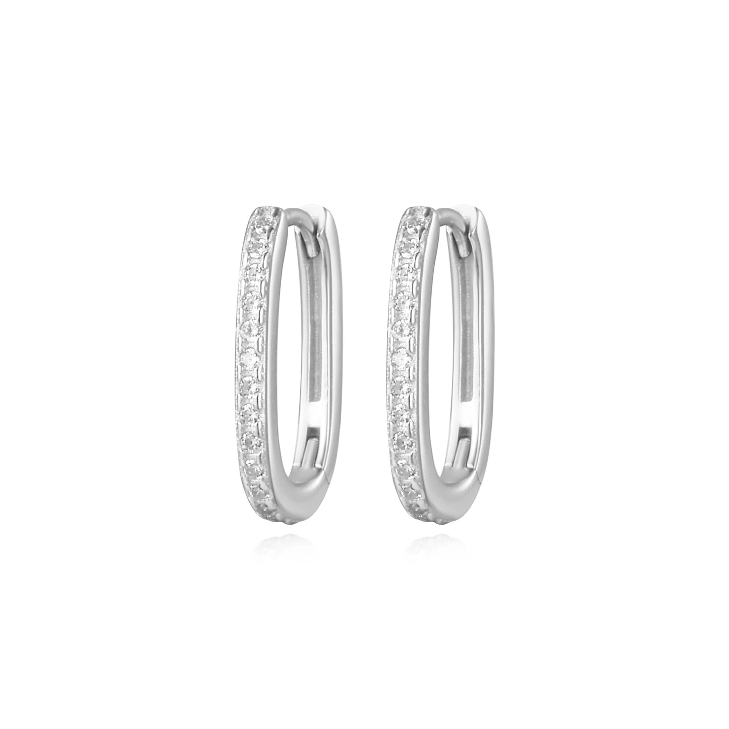 Nylah Pave Diamond Hoop Earrings