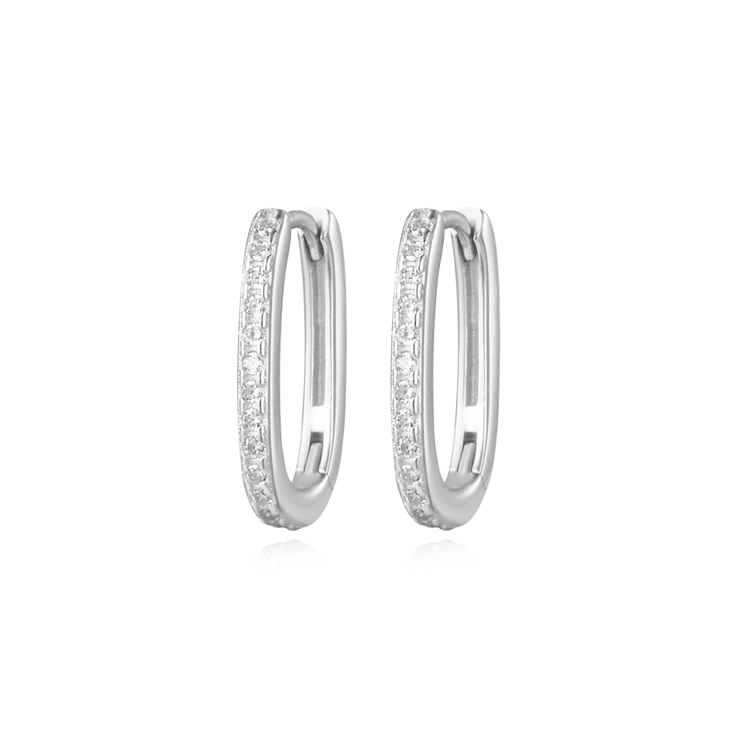 Nylah Pave Diamond Hoop Earrings