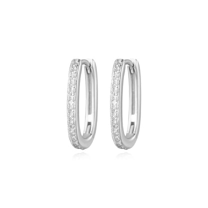 Nylah Pave Diamond Hoop Earrings