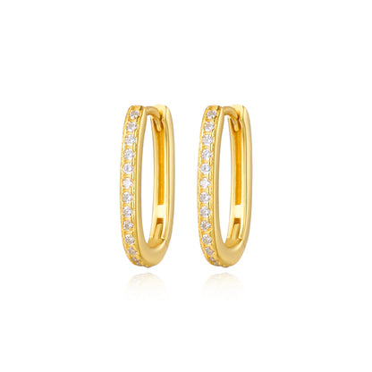 Nylah Pave Diamond Hoop Earrings