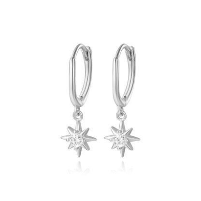 Gloria Glowing Sun Charm Hoop Earrings