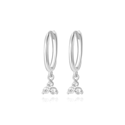 Yvette Trio Diamond Charm Hoop Earrings