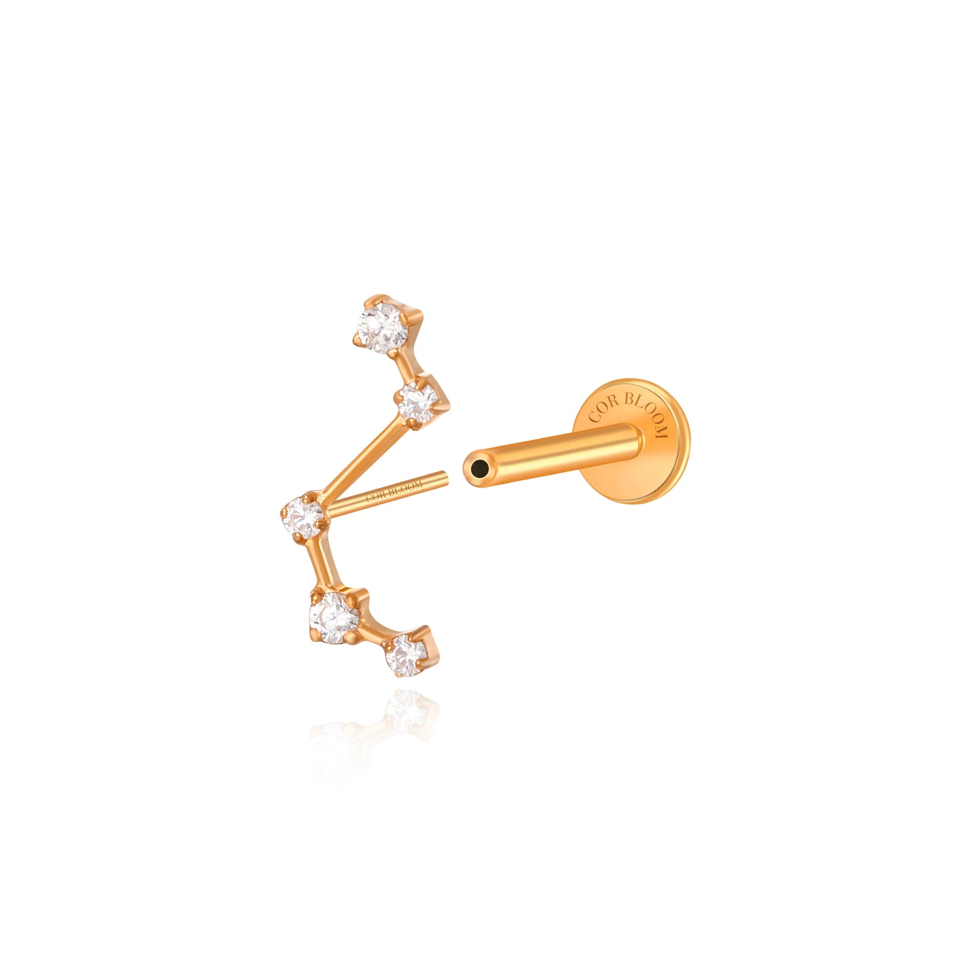 Titanium Diamond Star Cluster Push Pin Stud