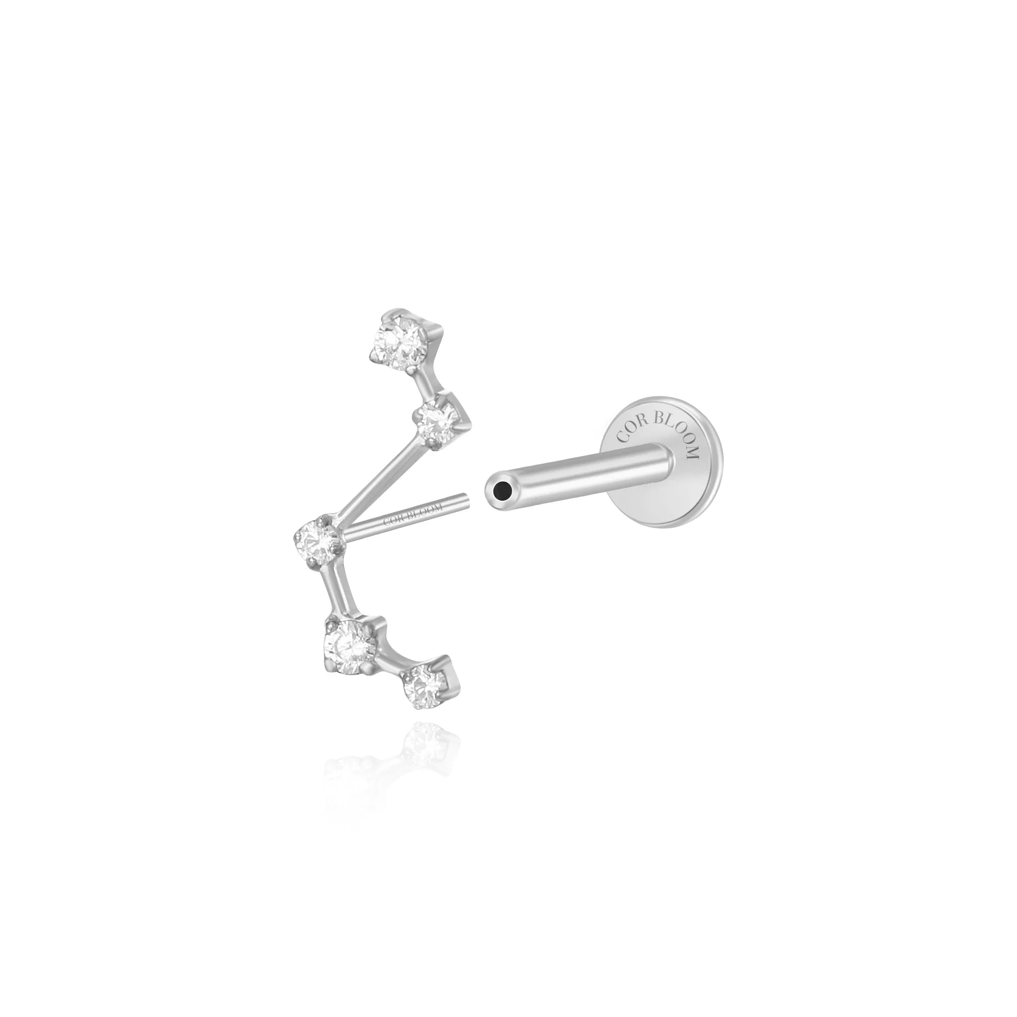 Titanium Diamond Star Cluster Push Pin Stud