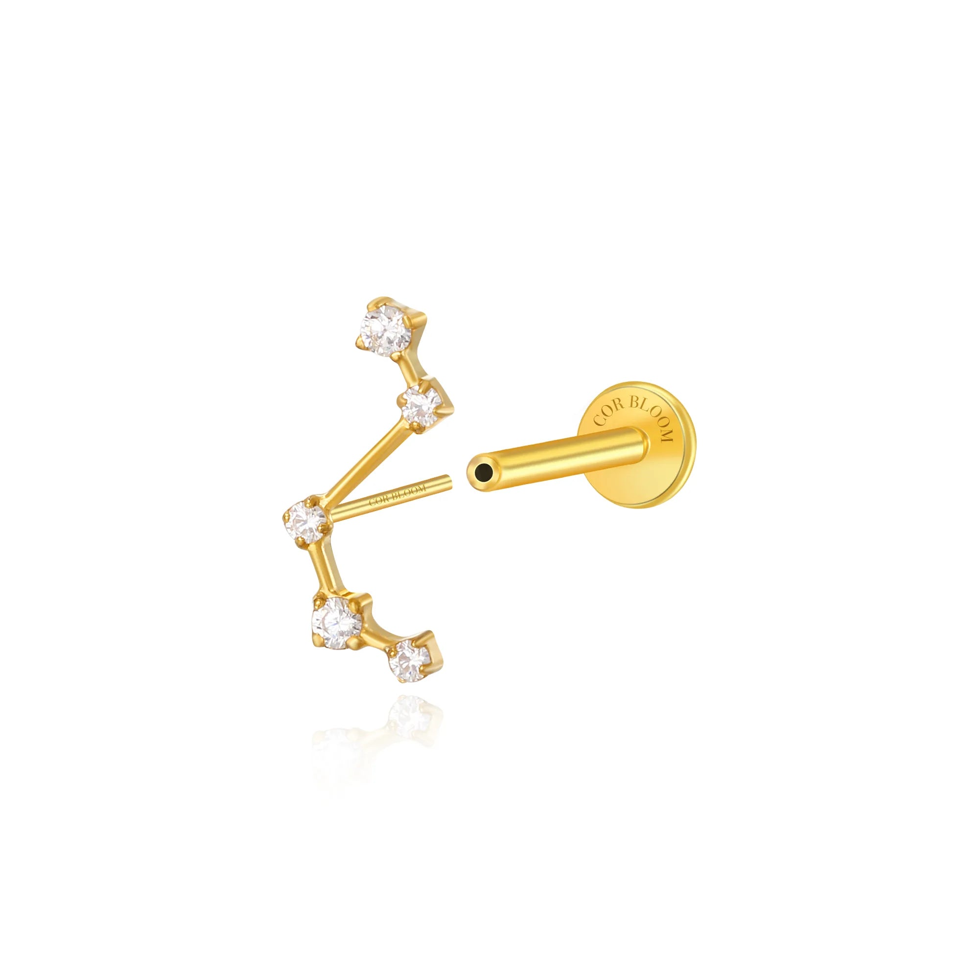 Titanium Diamond Star Cluster Push Pin Stud