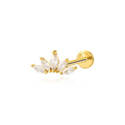Faye Sparkling Five-Petal Flat Back Stud