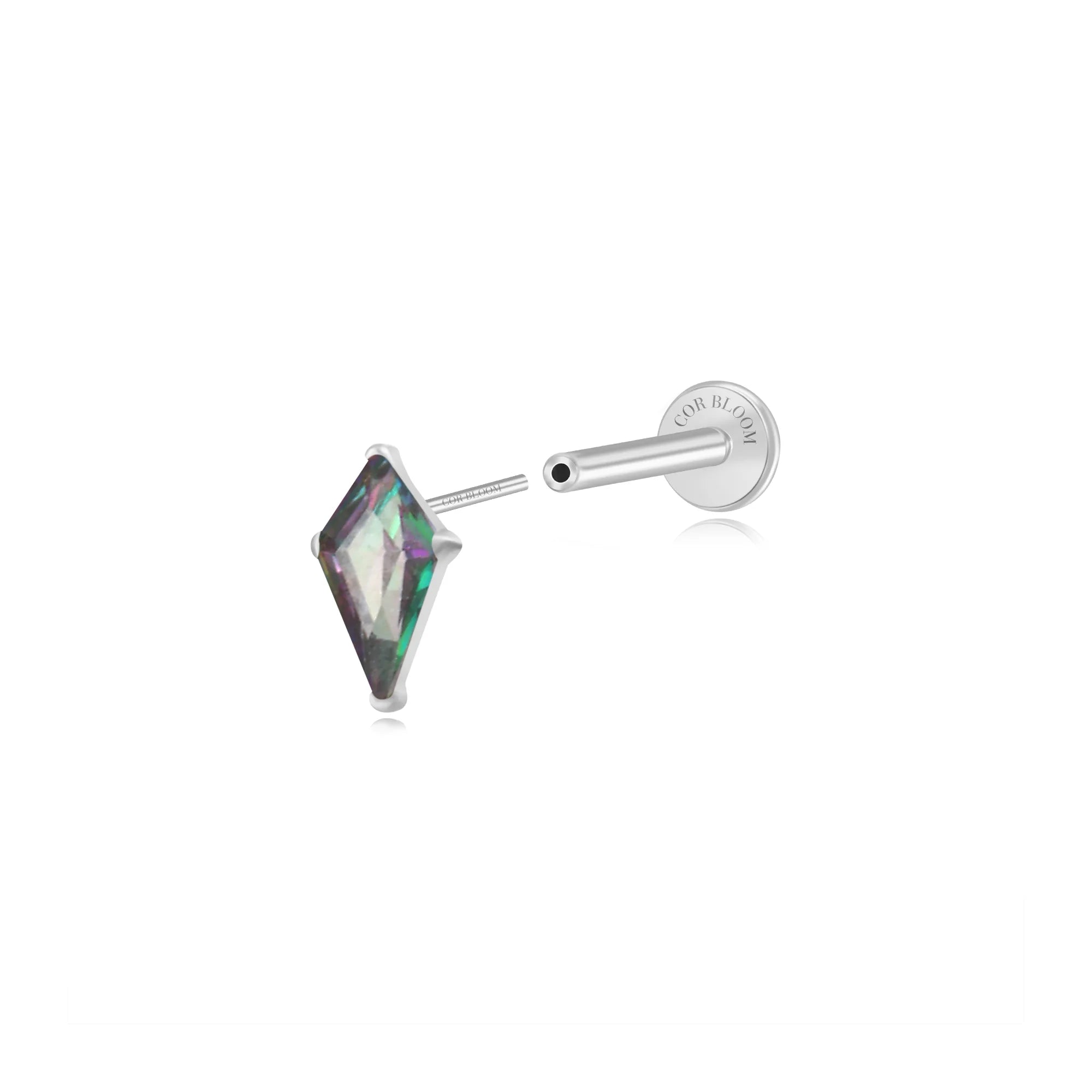 Titanium Minnie Kite-Cut Stone Flat Back Stud - Dark Iridescent