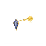 Titanium Minnie Kite-Cut Stone Flat Back Stud - Tanzanite