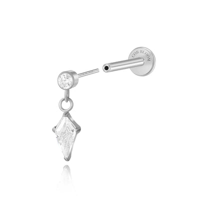 Titanium Kehlani Diamond Kite Push Pin Stud