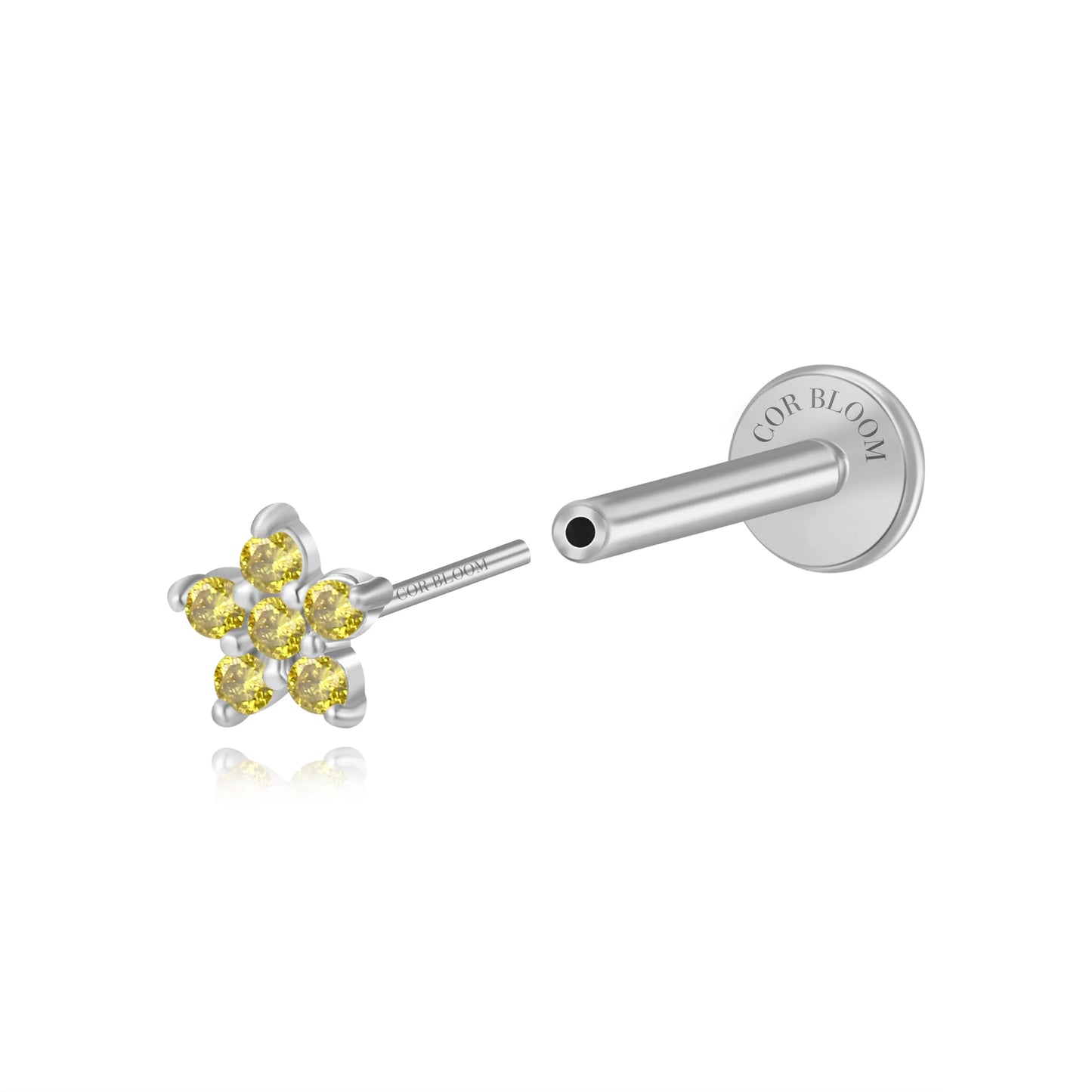 Peridot Jasmine Flower Flat Back Stud