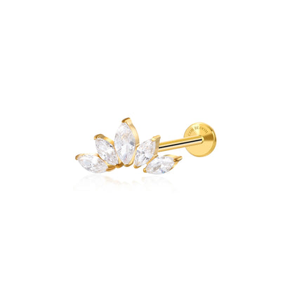 Titanium Aphrodite Diamond Crown Flat Back Stud