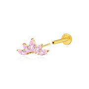 Titanium Aphrodite Pink Crown Push Pin Stud