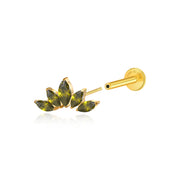 Titanium Aphrodite Peridot Crown Push Pin Stud
