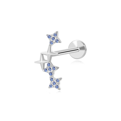 Dionysos Tanzanite Star Cluster Flat Back Stud