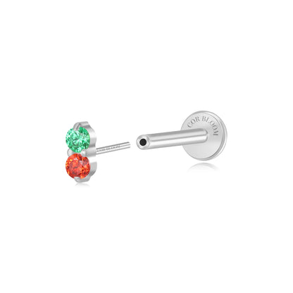 Titanium Edith Mini Duo Flat Back Stud - Festival