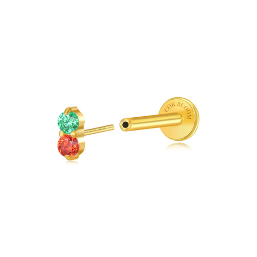 Titanium Edith Mini Duo Flat Back Stud - Festival